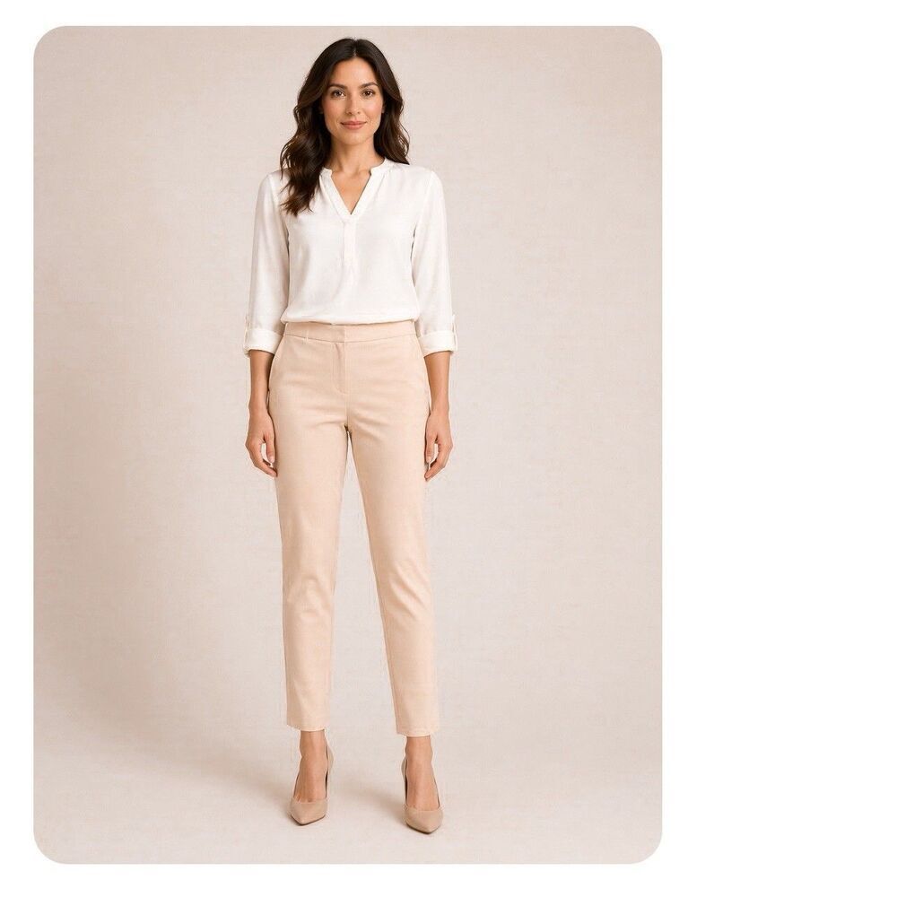 Chico’s So Slimming Slim Leg Pants 2R US 12R NEW Biscotti Stretch Ankle Career - Picture 1 of 10
